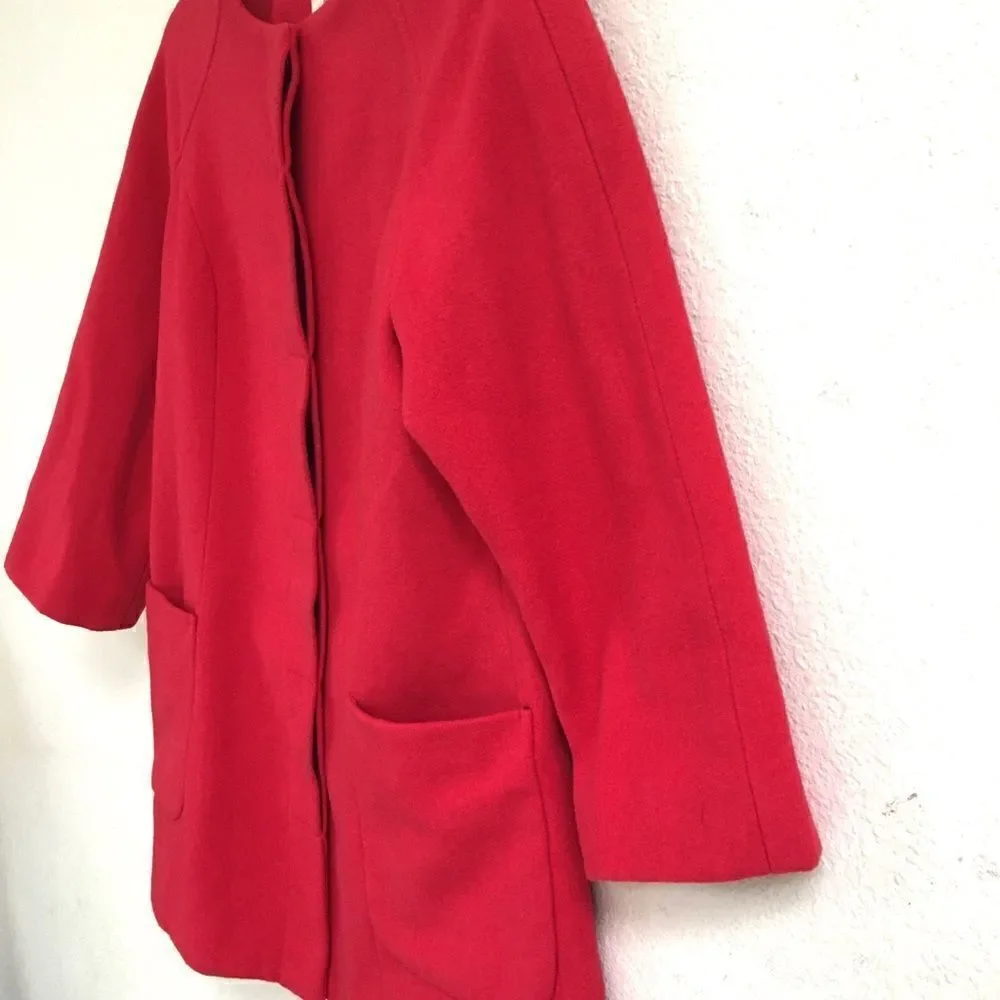 ‎Old Navy wool blend hidden button up coat S